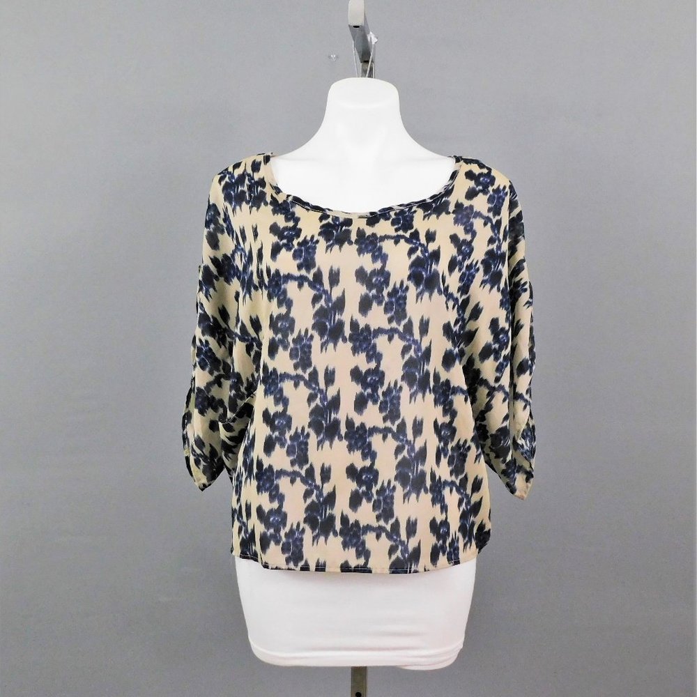 Mono B‎ Women Shirt Beige Blue L
